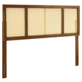 Delmare Cane Woven Rattan Full Headboard  Enhance Tropical Ambiance & Serene Atmosphere  Midcentury Modern & Organic Aestheti
