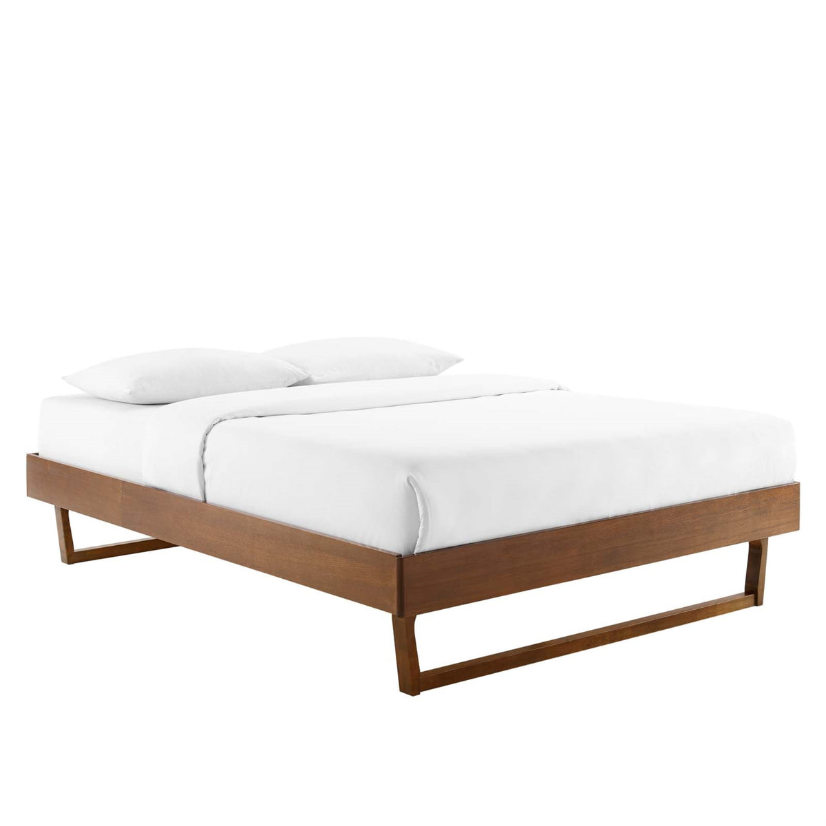 Billie King Platform Bed Frame - Modern Style, Organic Aesthetics, Interchangeable Headboards, Durable Wood Construction, No Box