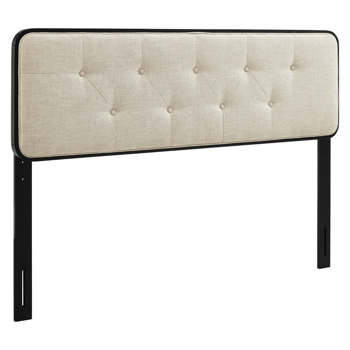 Collins Tufted Wood Full Headboard - Modern Retro Style, Organic Aesthetics, Mid-Century Design, Button Tufted, Wood Grain Frame