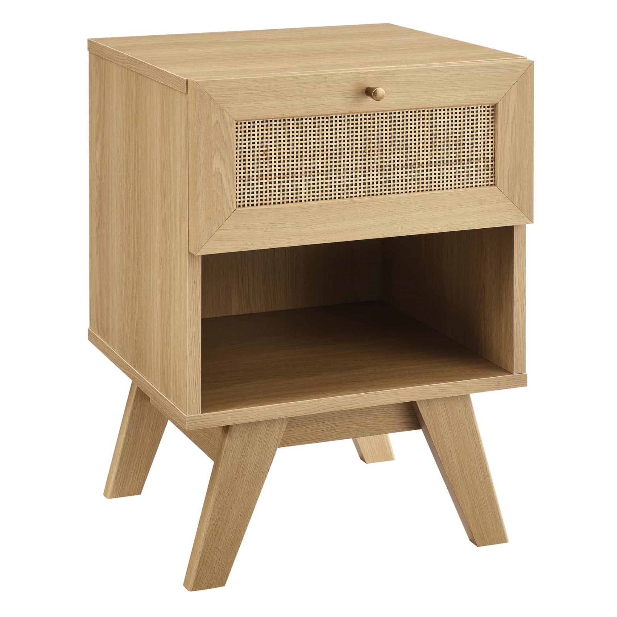 Stylish Rattan 1-Drawer Nightstand: Durable, Functional, and Refreshing