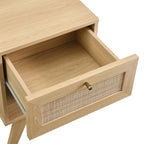 Stylish Rattan 1-Drawer Nightstand: Durable, Functional, and Refreshing
