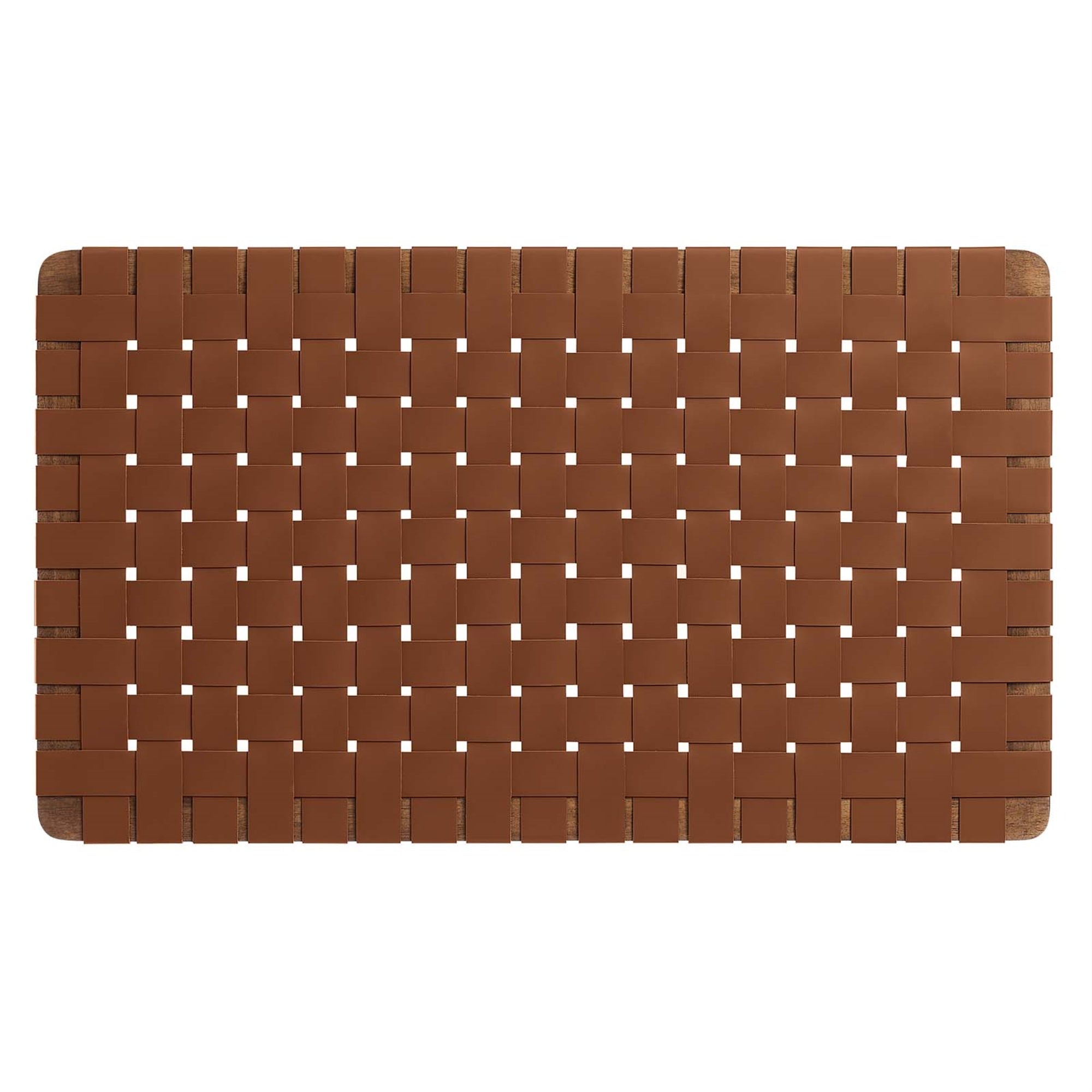 Modway Sparta Vegan Leather Weave Twin Headboard in Walnut Brown, Faux Leather Twin Headboard Only with Wall Mount Design for Children's Bedroom, College Dorm, or Guest Room