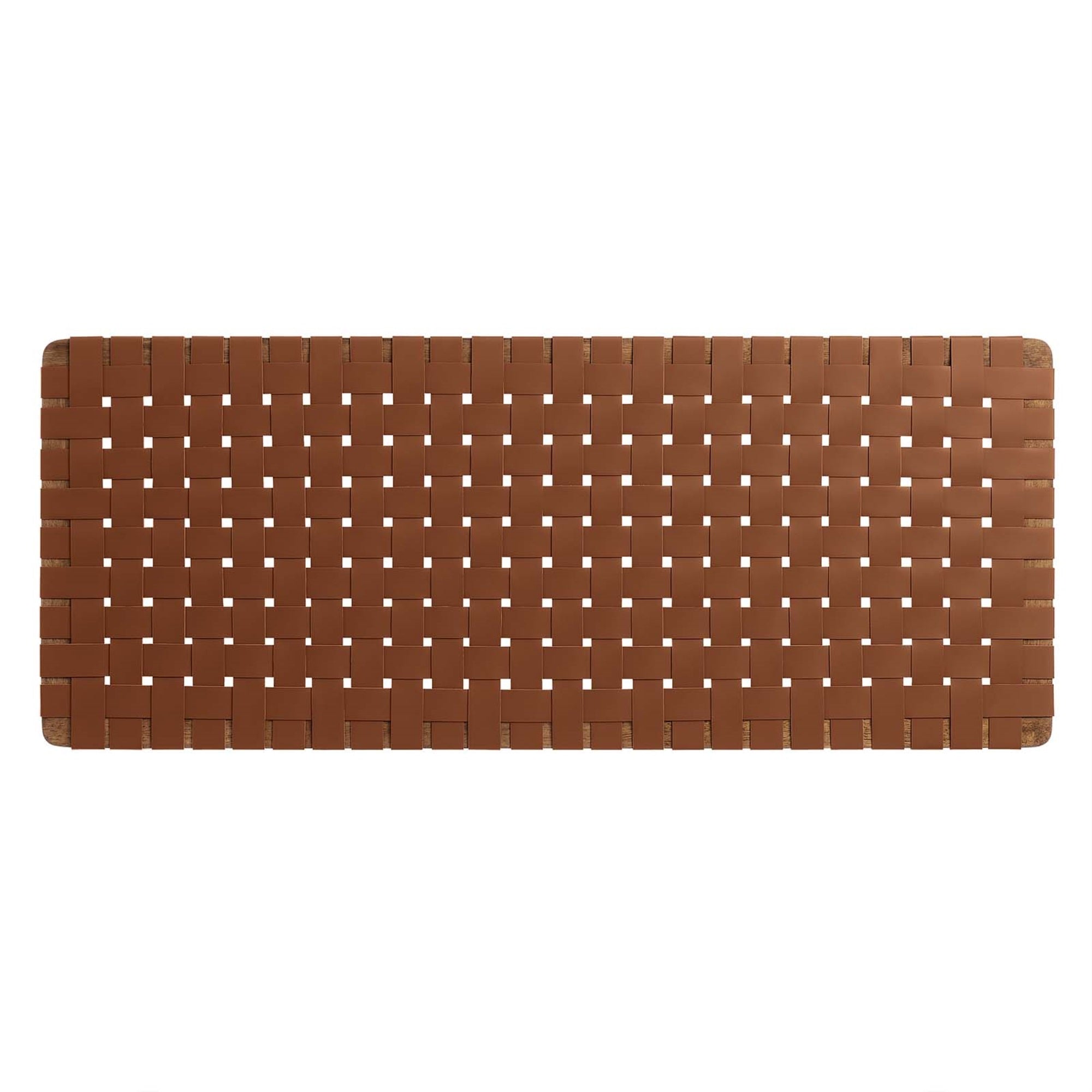 Modway Sparta Vegan Leather Weave Full Headboard in Walnut Brown, Faux Leather Full Headboard Only with Wall Mount Design, Double Headboard for Teenager's Bedroom, Guest Room or Small Bedroom