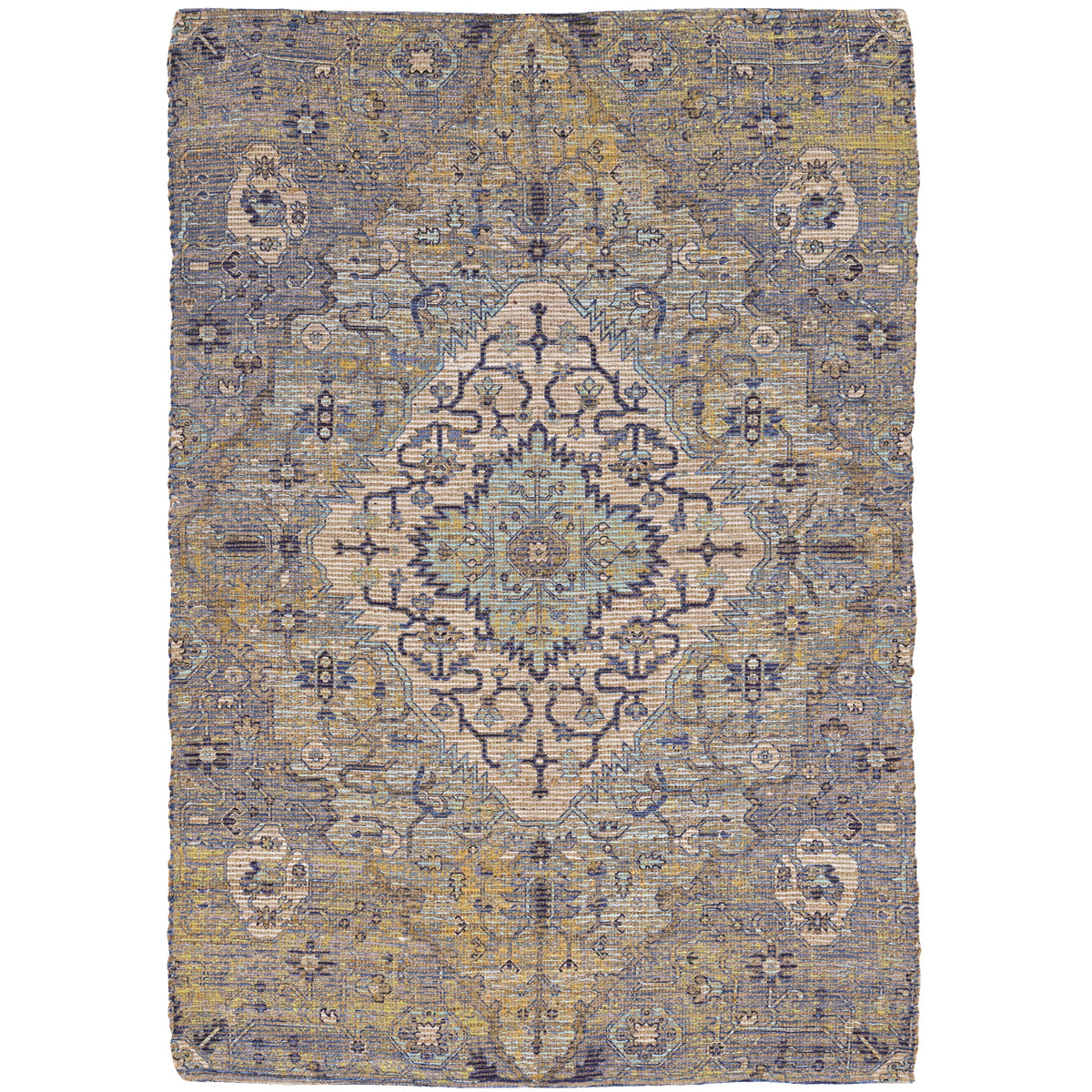 Morris 2232 Blue/Yellow Gramercy Area Rug, Size  27 Inch  X 45 Inch