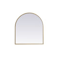 Metal Frame Arch Mirror 27X30 Inch In Brass