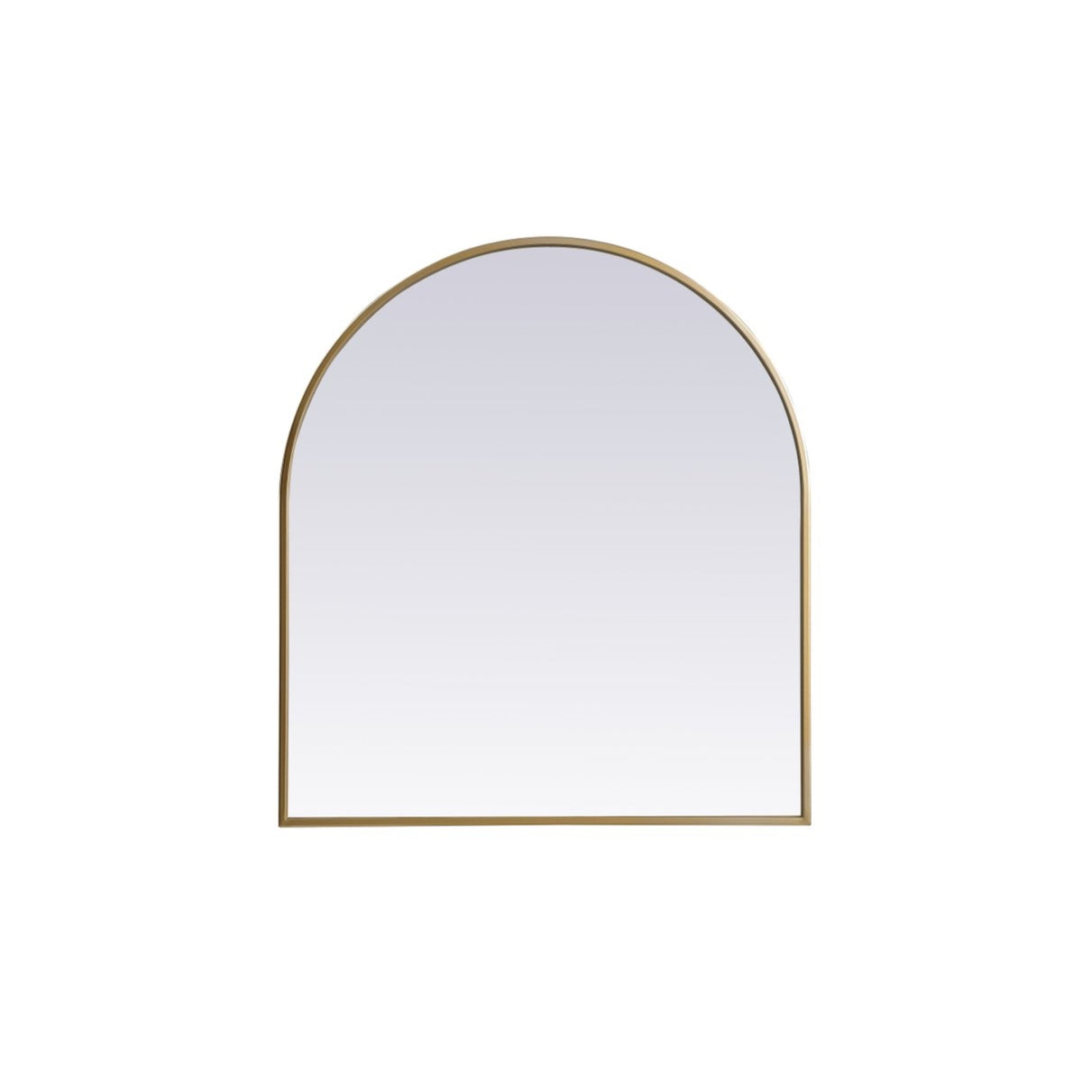 Metal Frame Arch Mirror 27X30 Inch In Brass