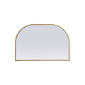 Metal Frame Arch Mirror 36X24 Inch In Brass