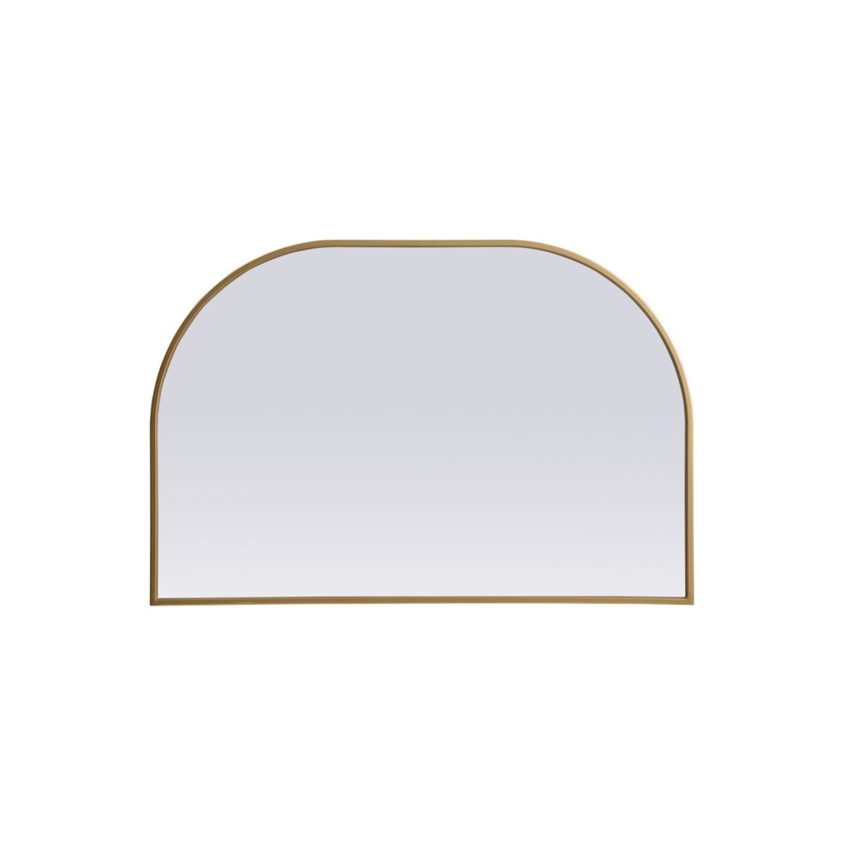 Metal Frame Arch Mirror 36X24 Inch In Brass