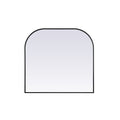 Metal Frame Arch Mirror 40X38 Inch In Black