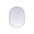 Metal Frame Oval Mirror 27X36 Inch In Silver