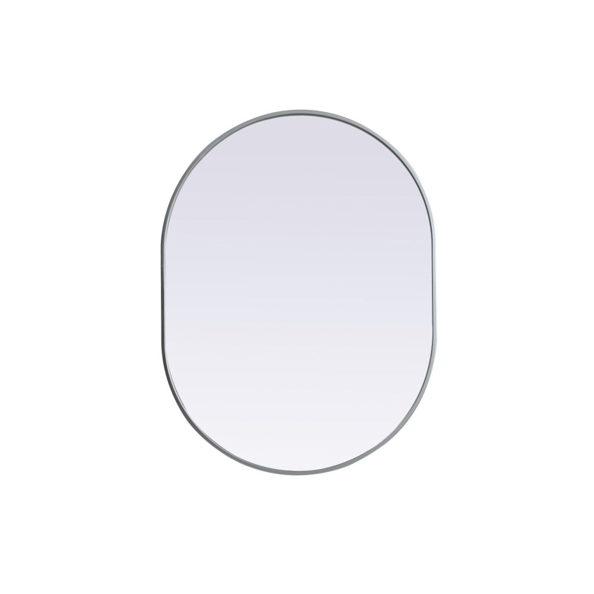 Metal Frame Oval Mirror 30X40 Inch In Silver