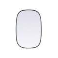 Metal Frame Oval Mirror 24X36 Inch In Black