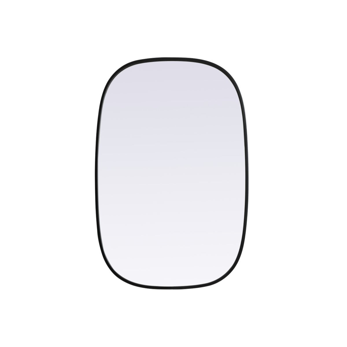 Metal Frame Oval Mirror 24X36 Inch In Black
