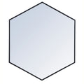 Metal Frame Hexagon Mirror 38 Inch In Black