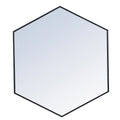 Metal Frame Hexagon Mirror 41 Inch In Black