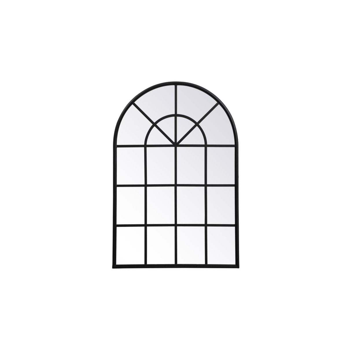Metal Windowpane Mirror 28 Inch X 41 Inch In In Black