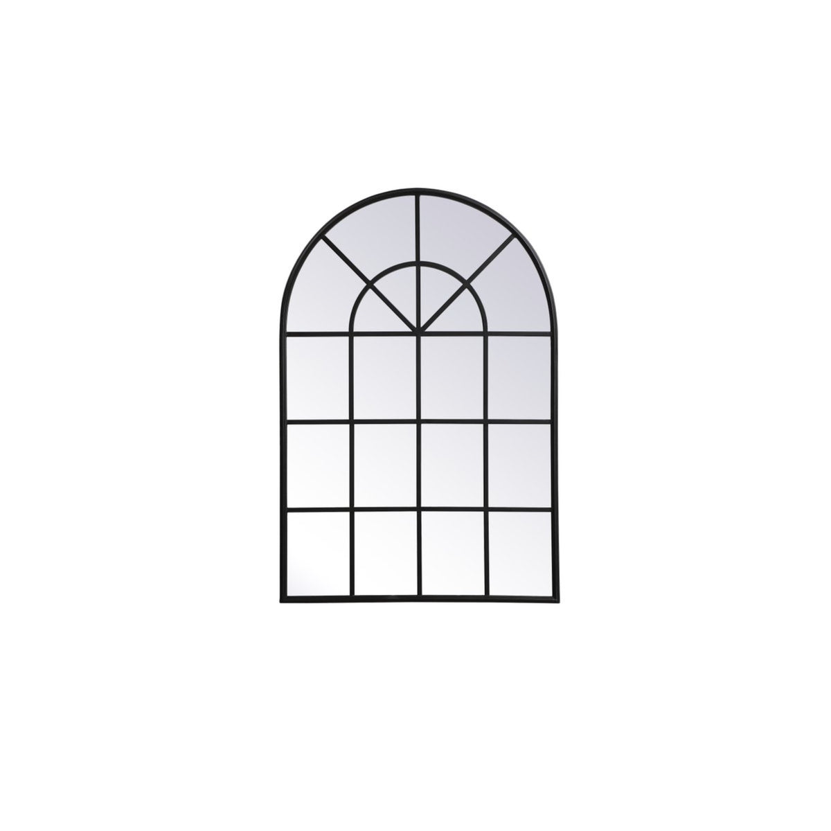 Metal Windowpane Mirror 32 Inch X 47 Inch In Black