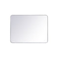 Soft Corner Metal Rectangular Mirror 30X40 Inch In Silver