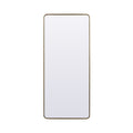 Soft Corner Metal Rectangle Full Length Mirror 32X72 Inch In Brass