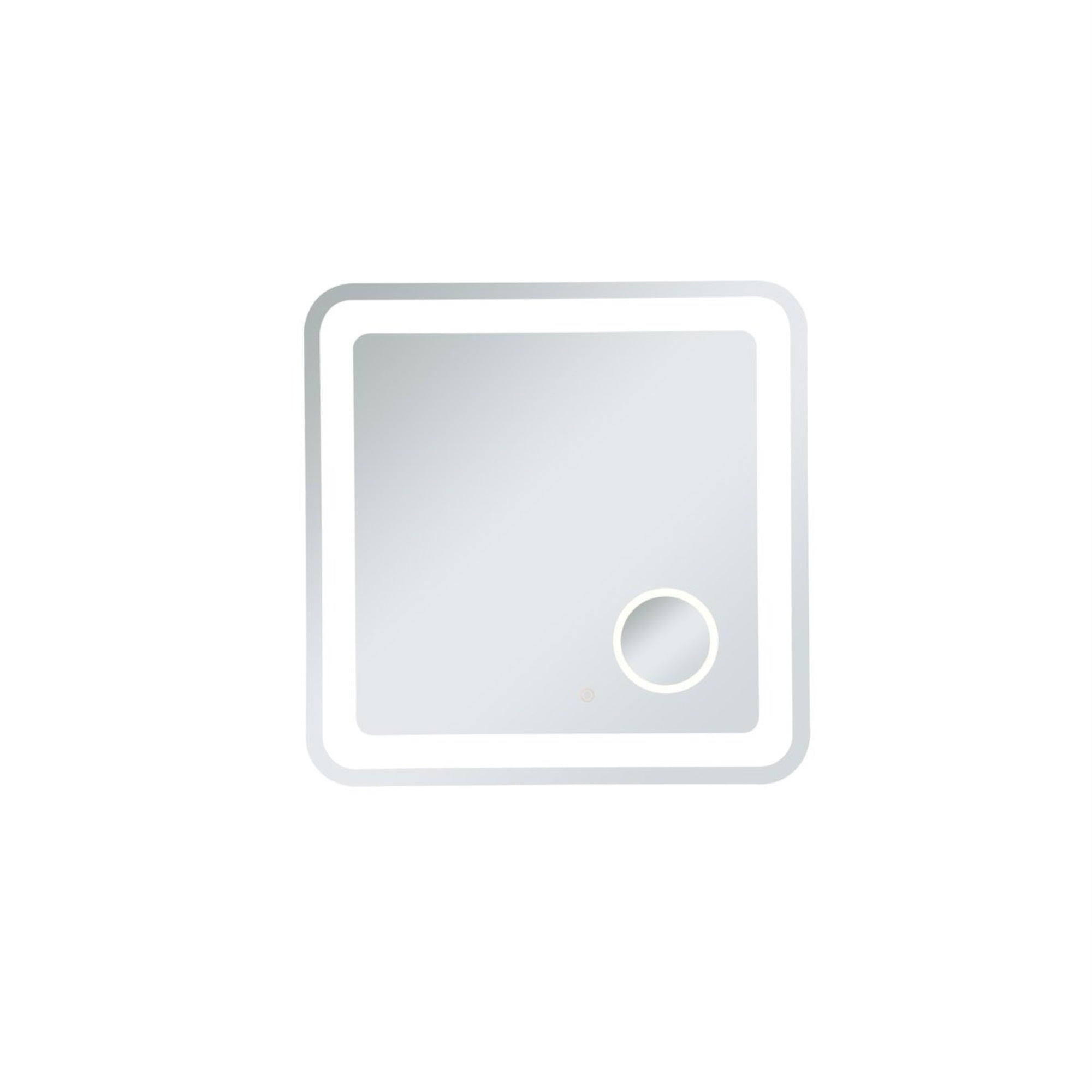 Lux 30in x 30in Hardwired LED mirror with magnifier and color changing temperature 3000K/4200K/6000K