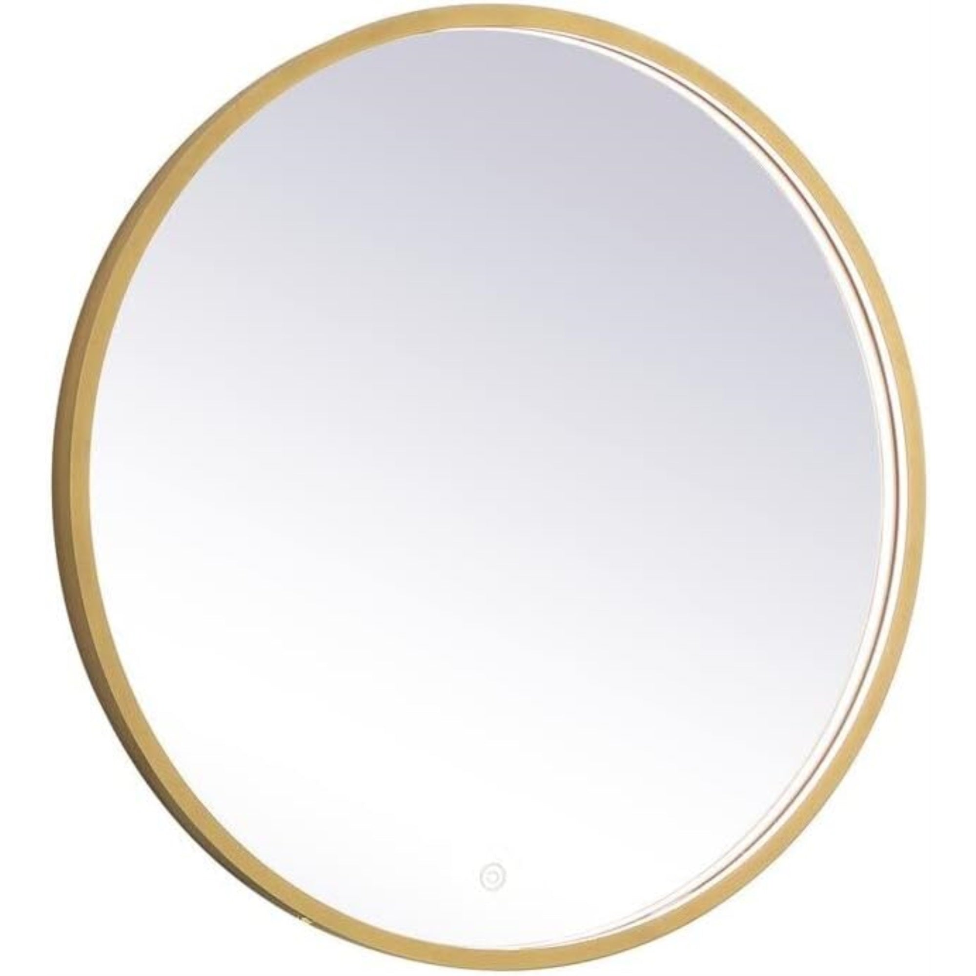 Pier 28 inch LED mirror with adjustable color temperature 3000K/4200K/6400K in brass