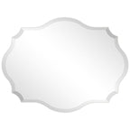 Modern Frameless 32 x 24 inch Scalloped Beveled Accent Bathroom Mirror
