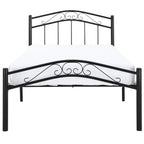 Twin size Black Metal Platform Bed with Headboard and Footboard