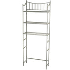 Bathroom Space Saving Over the Toilet Linen Tower Shelving Unit in Nickel Finish