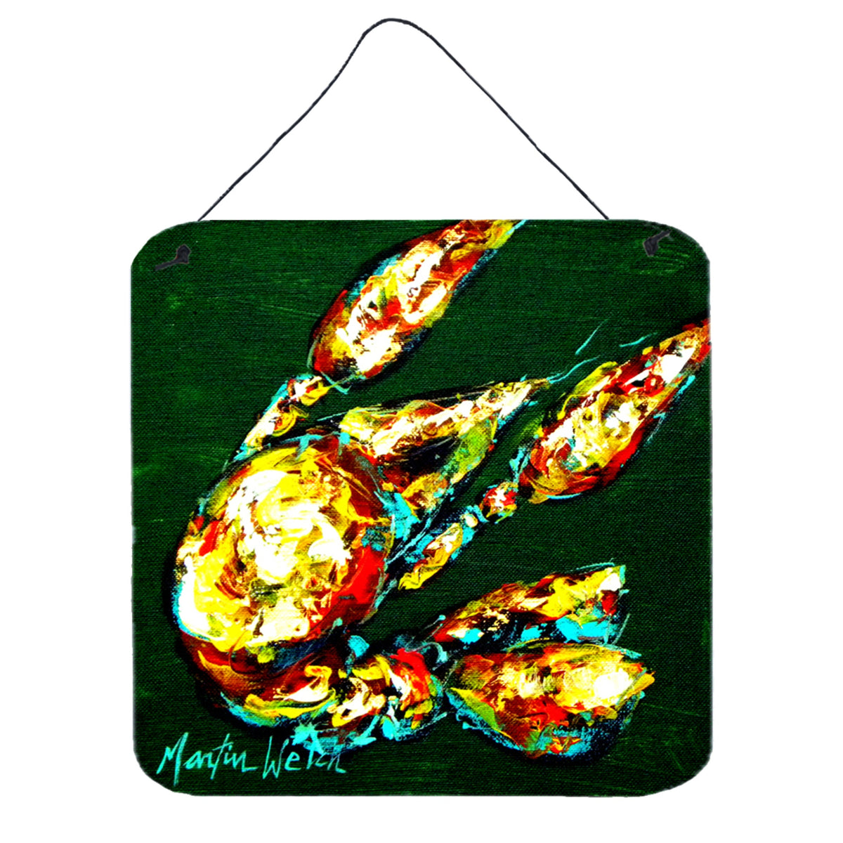 CarolineS Treasures Crawfish Smudge Aluminum Metal Wall Or Door Hanging Prints, 6 X 6 Inch  Inch , Multicolor