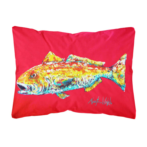 'Caroline'S Treasures Mw1084Pw1216 Fish - Red Fish Alphonso Canvas Fabric Decorative Pillow, Large, Multicolor'