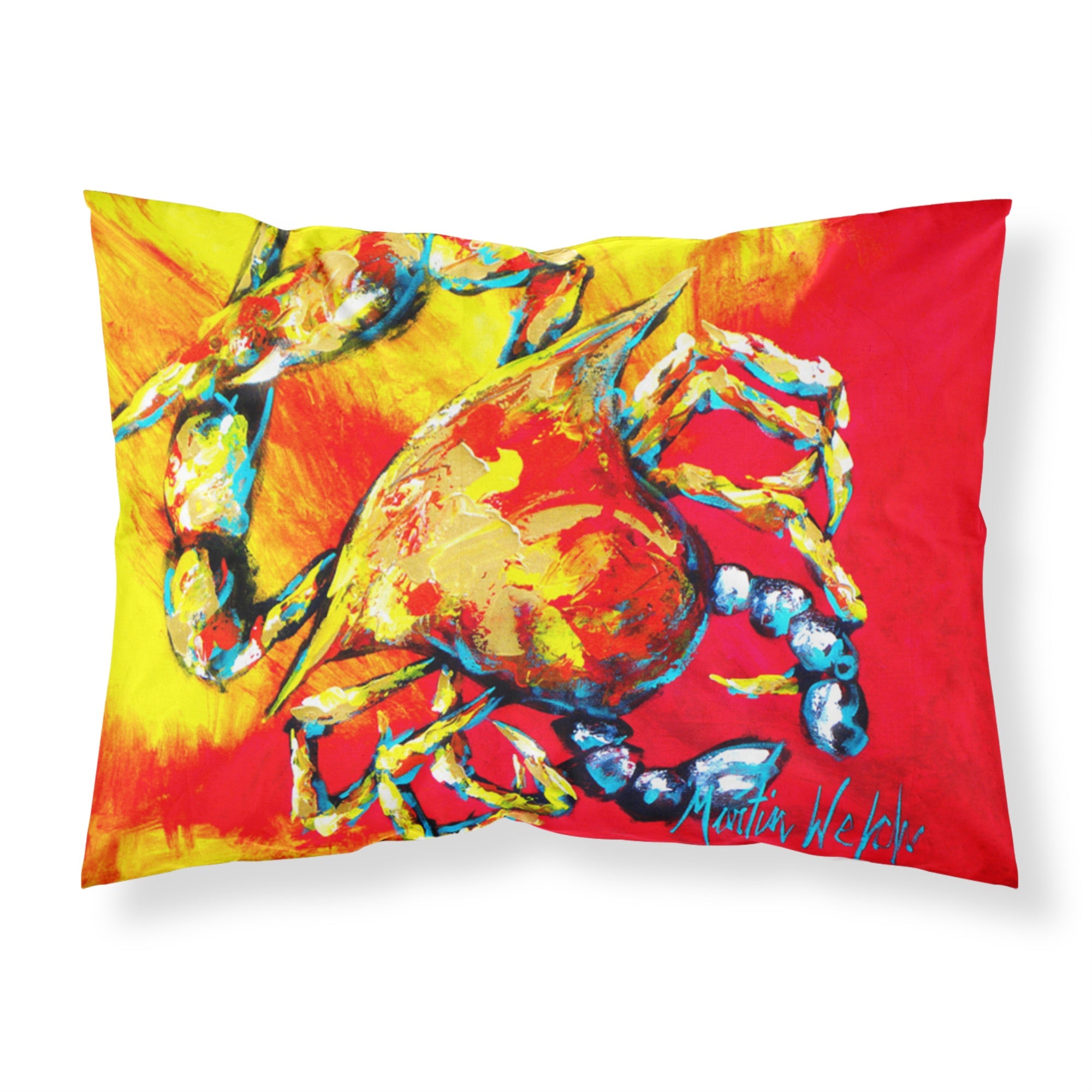 'Caroline'S Treasures Mw1086Pillowcase Crab Hot Dang Moisture Wicking Fabric Standard Pillowcase, Large, Multicolor'