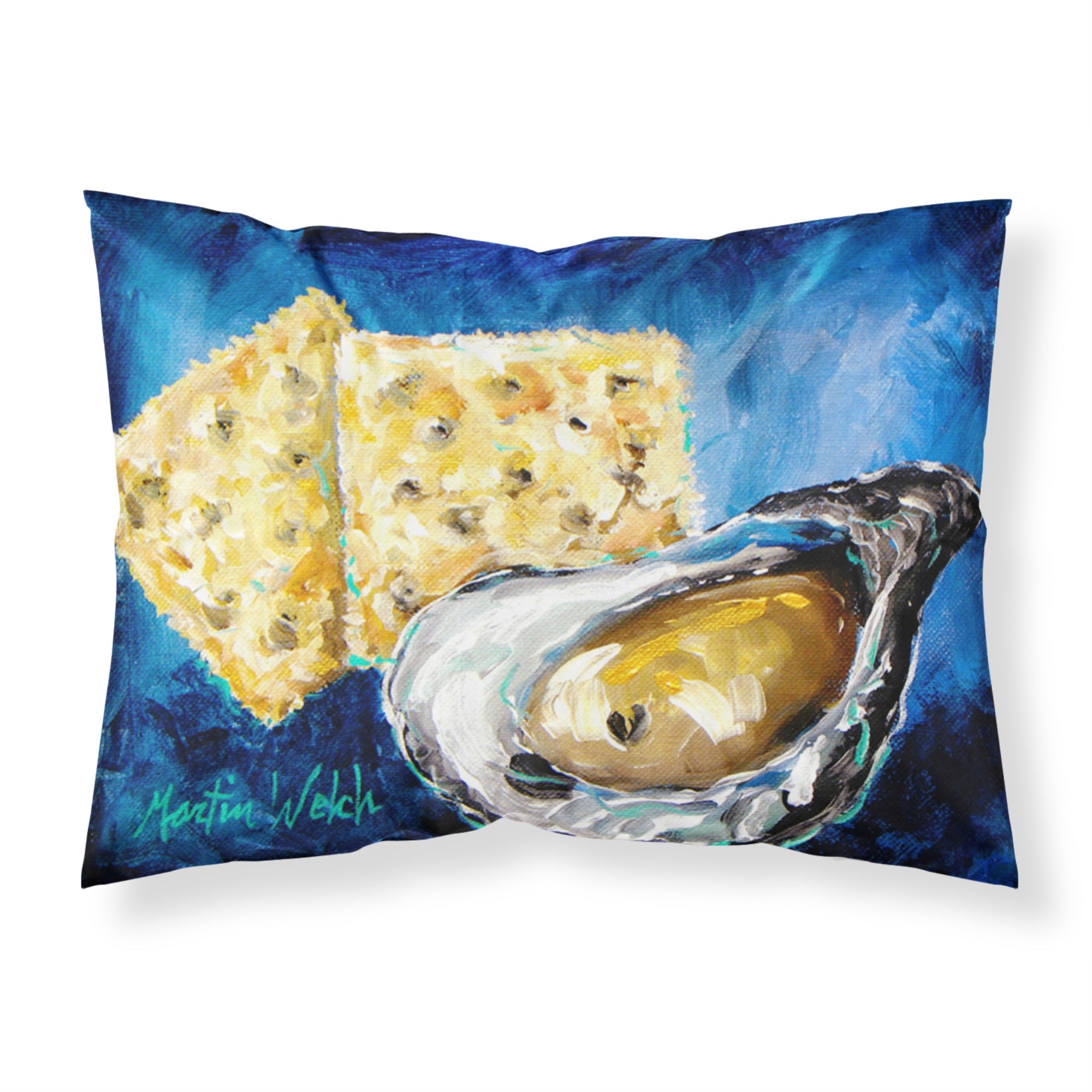 'Caroline'S Treasures Mw1089Pillowcase Oysters Two Crackers Moisture Wicking Fabric Standard Pillowcase, Large, Multicolor'
