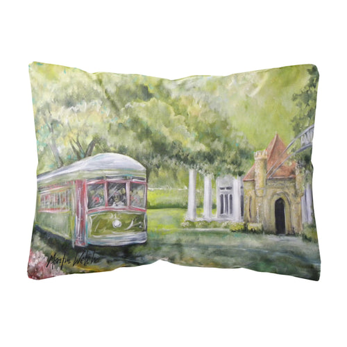 'Caroline'S Treasures Streetcar Next Stop Audubon Park Canvas Fabric Decorative Pillow, Large, Multicolor'