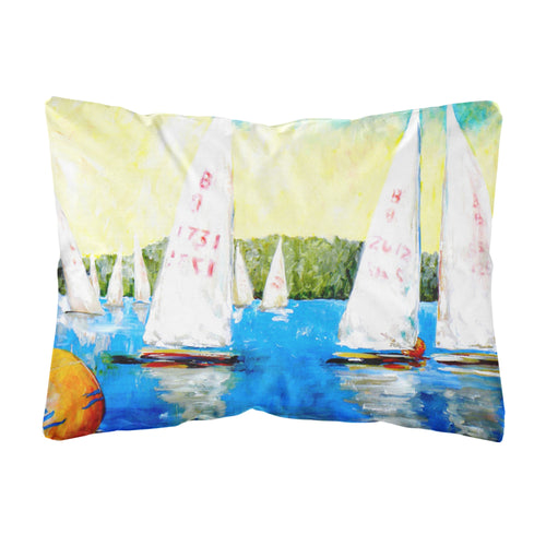 'Caroline'S Treasures Mw1094Pw1216 Sailboats Round The Mark Canvas Fabric Decorative Pillow, Large, Multicolor'