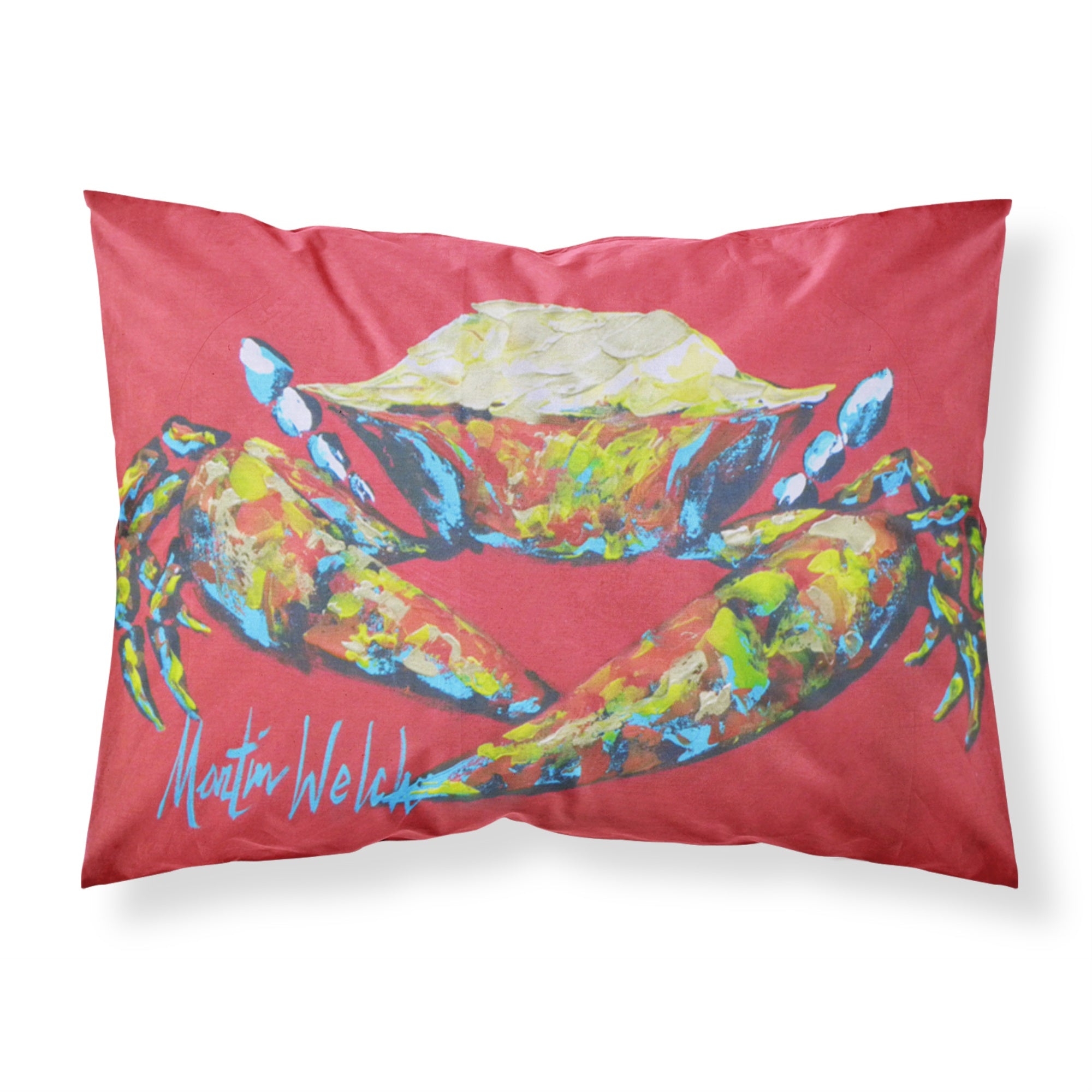 'Caroline'S Treasures Mw1096Pillowcase Crab Seafood One Moisture Wicking Fabric Standard Pillowcase, Large, Multicolor'