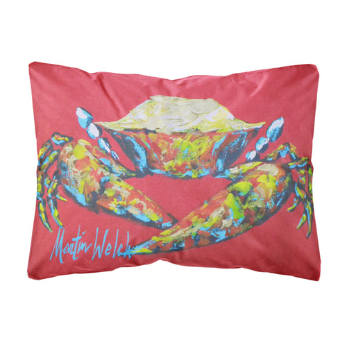 'Caroline'S Treasures Mw1096Pw1216 Crab Seafood One Canvas Fabric Decorative Pillow, Large, Multicolor'