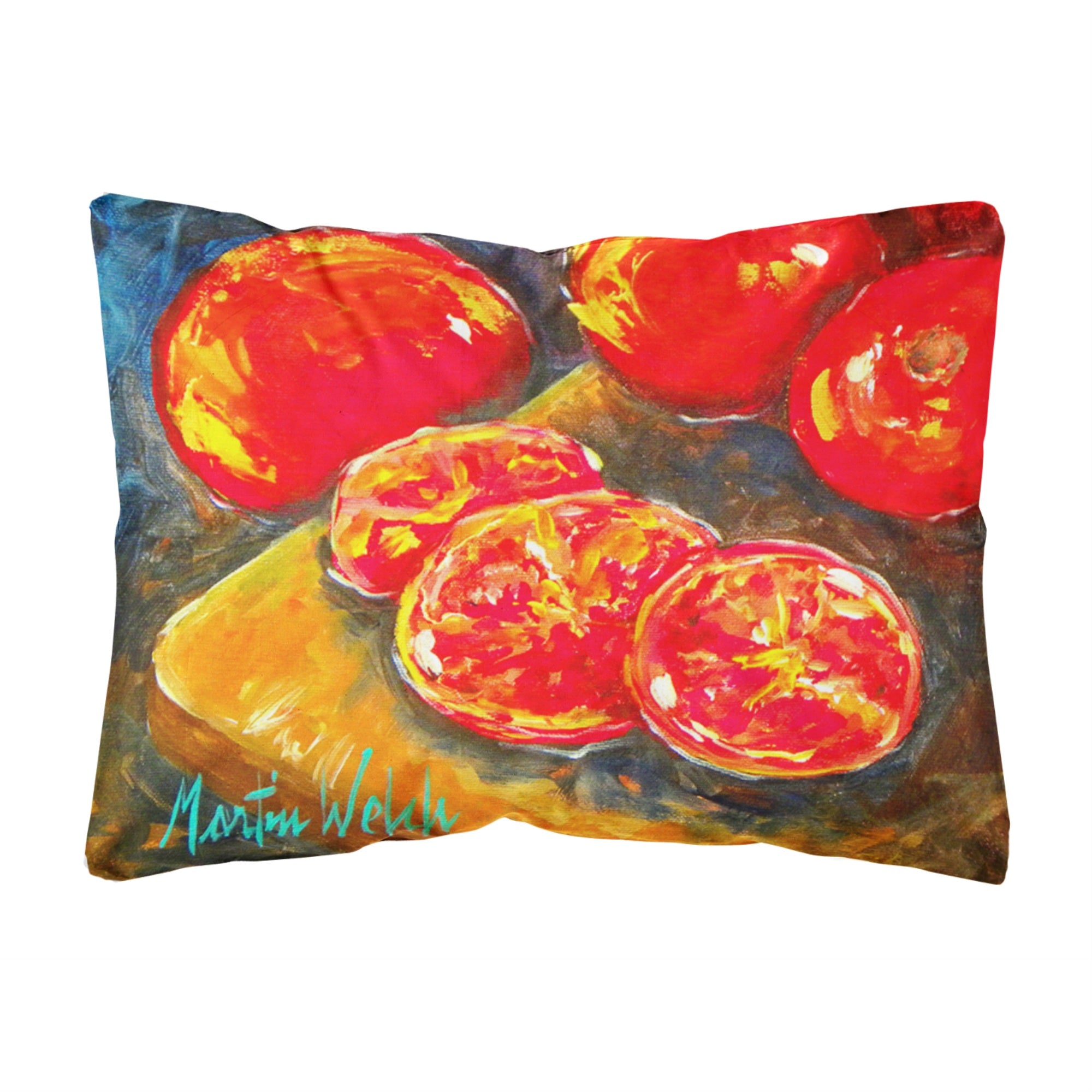 'Caroline'S Treasures Vegetables - Tomatoes Slice It Up Canvas Fabric Decorative Pillow, Large, Multicolor'