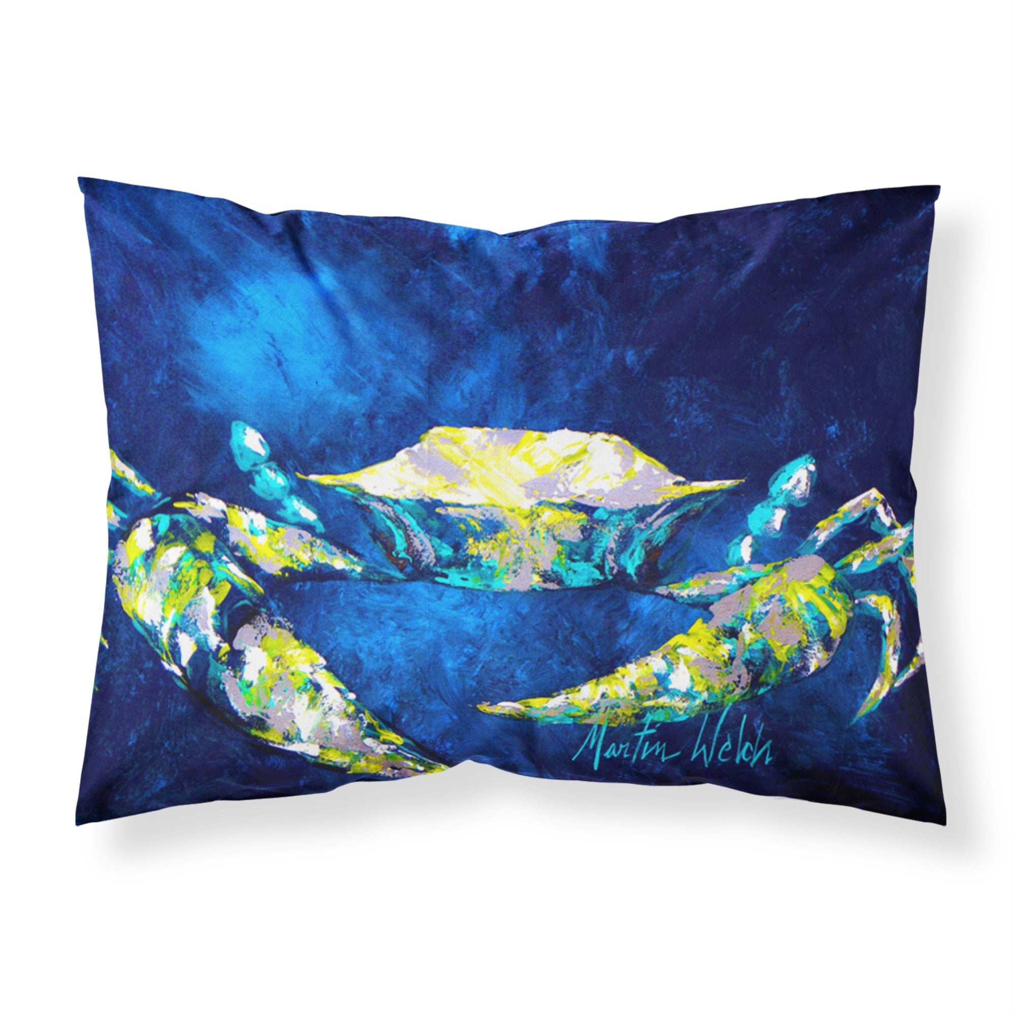 'Caroline'S Treasures Mw1101Pillowcase Crab Teal Moisture Wicking Fabric Standard Pillowcase, Large, Multicolor'
