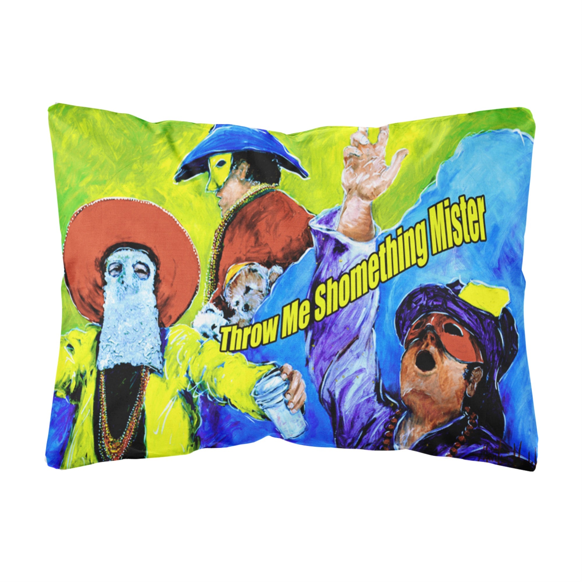 'Caroline'S Treasures Mardi Gras Throw Me Something Mister Canvas Fabric Decorative Pillow, Large, Multicolor'