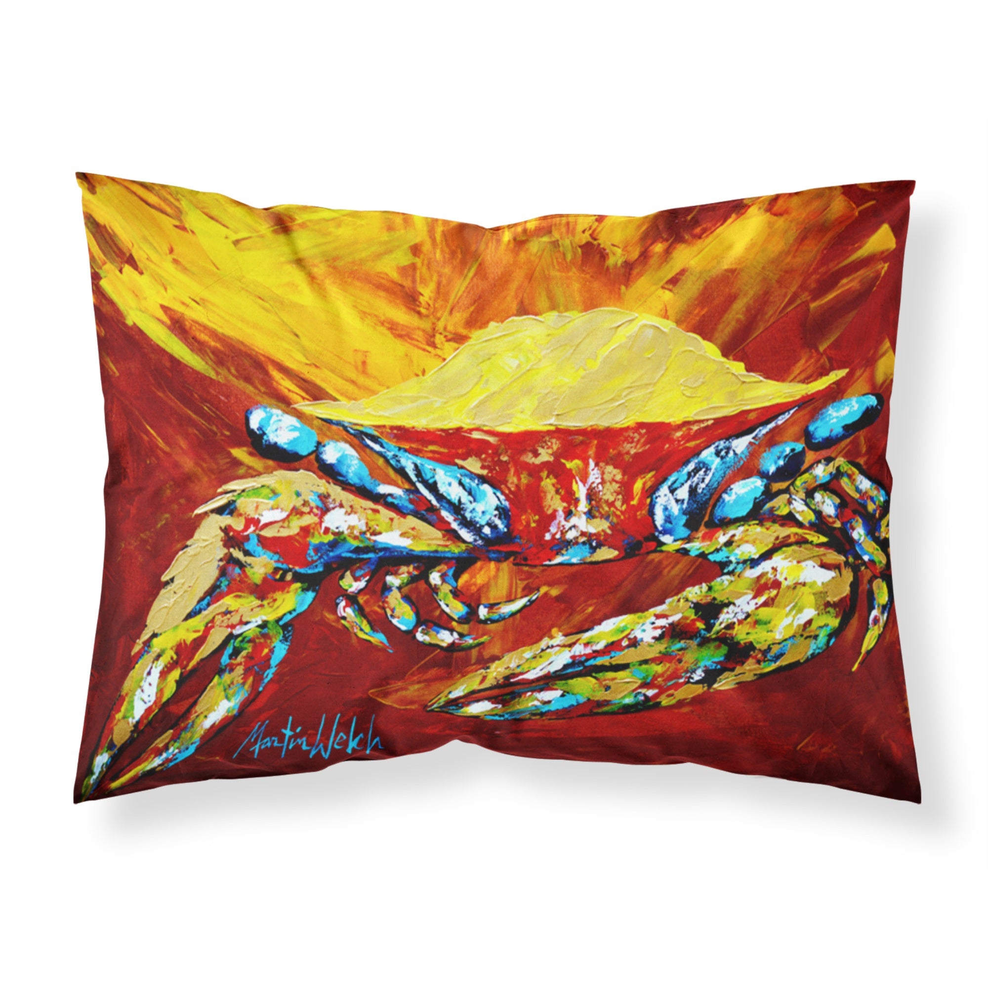 'Caroline'S Treasures Mw1113Pillowcase Crab Buster Brown Moisture Wicking Fabric Standard Pillowcase, Large, Multicolor'
