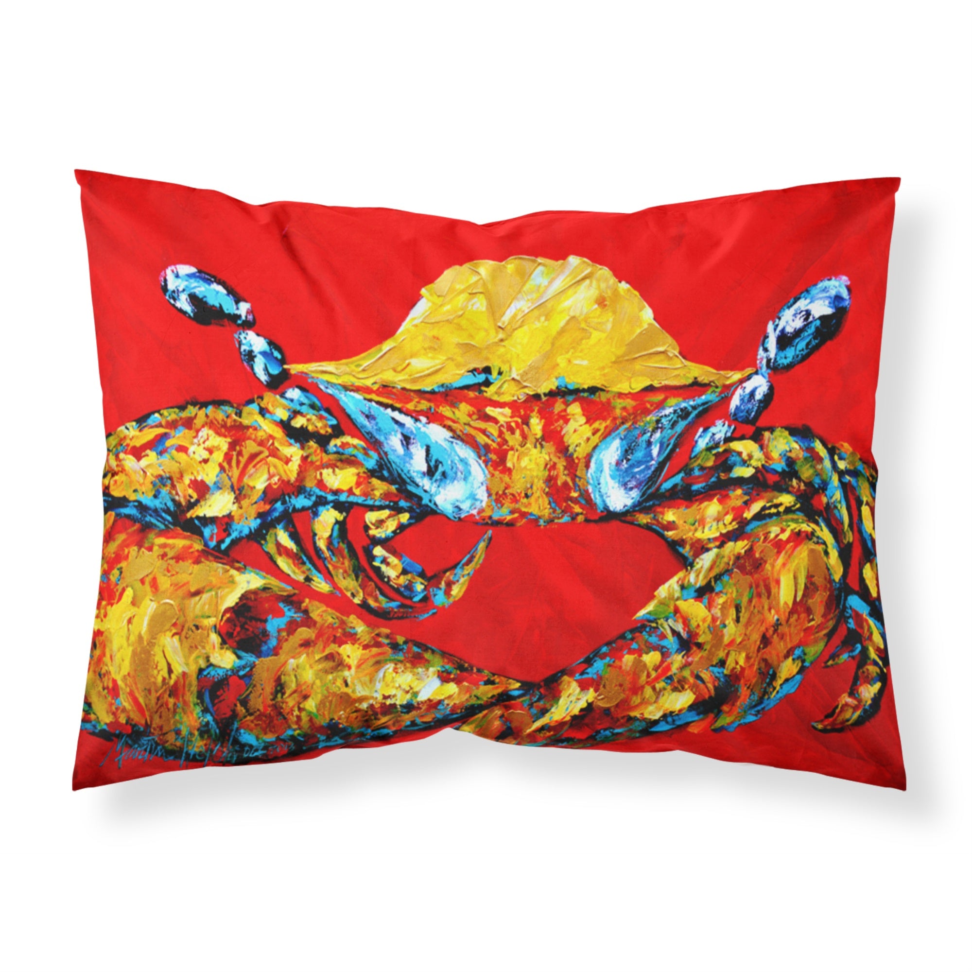 'Caroline'S Treasures Mw1115Pillowcase Crab Fat And Sassy Moisture Wicking Fabric Standard Pillowcase, Large, Multicolor'