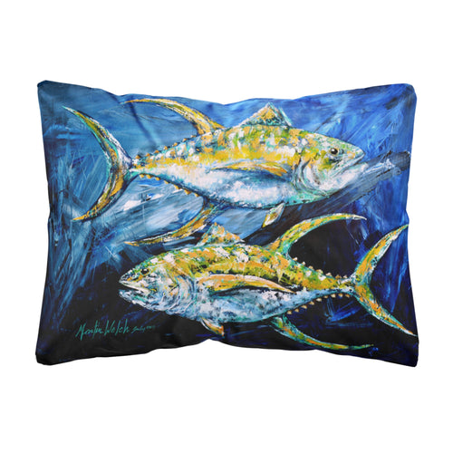 'Caroline'S Treasures Mw1125Pw1216 Fish - Tuna Blue Canvas Fabric Decorative Pillow, Large, Multicolor'
