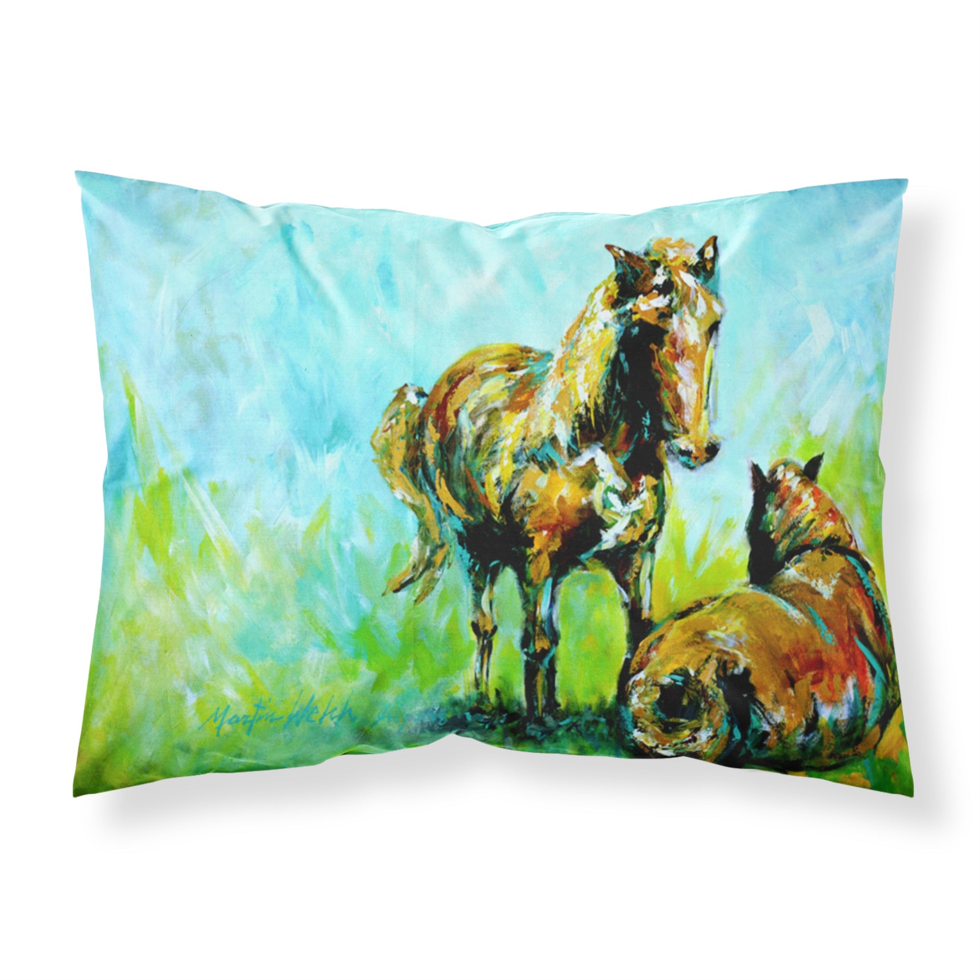 'Caroline'S Treasures Mw1126Pillowcase Horse Grazing Moisture Wicking Fabric Standard Pillowcase, Large, Multicolor'