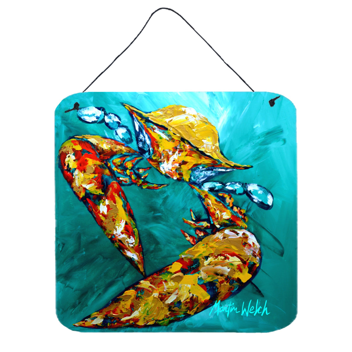 CarolineS Treasures Crab Beam Of Light Aluminum Metal Wall Or Door Hanging Prints, 6 X 6 Inch  Inch , Multicolor