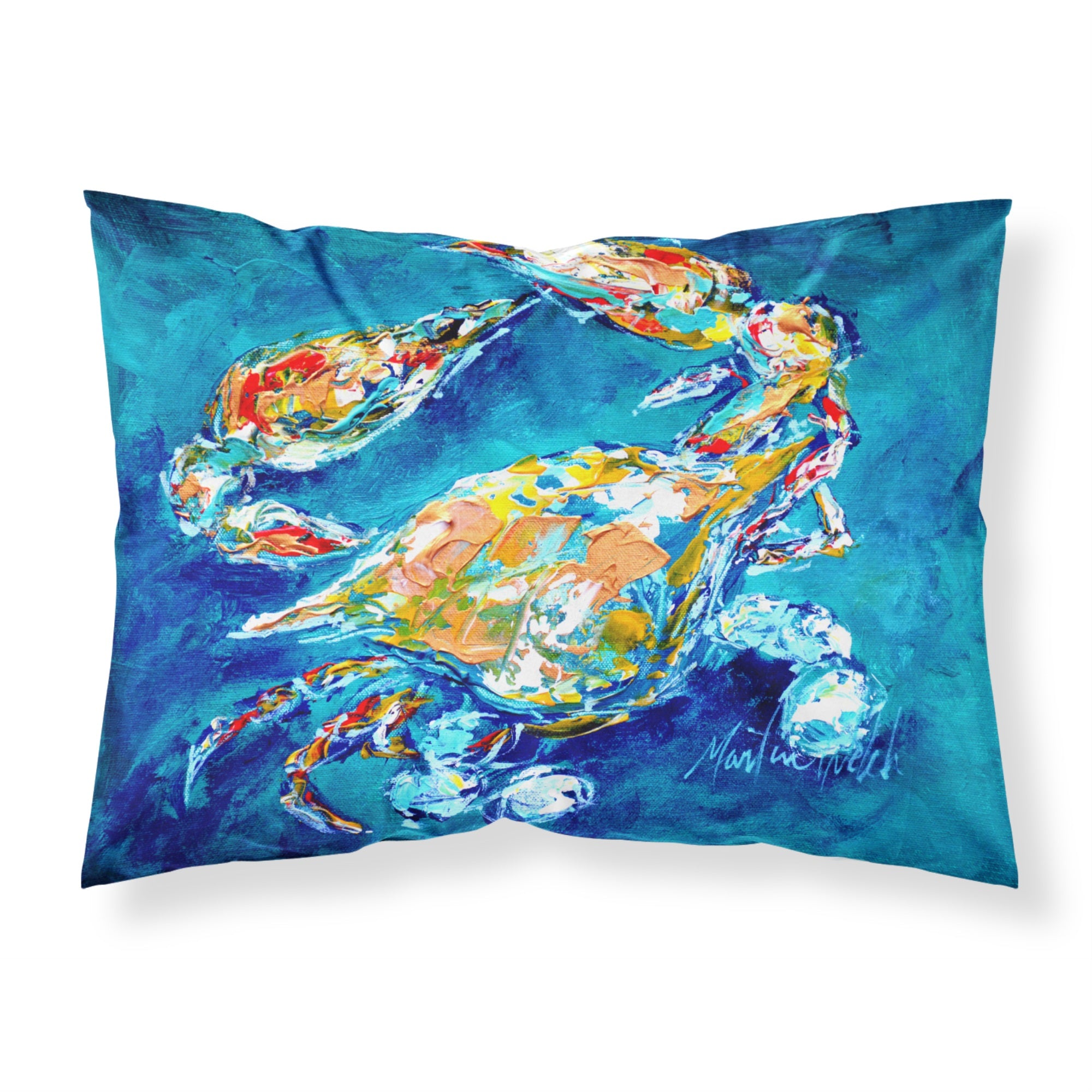 'Caroline'S Treasures Mw1153Pillowcase By Chance Crab Moisture Wicking Fabric Standard Pillowcase, Large, Multicolor'