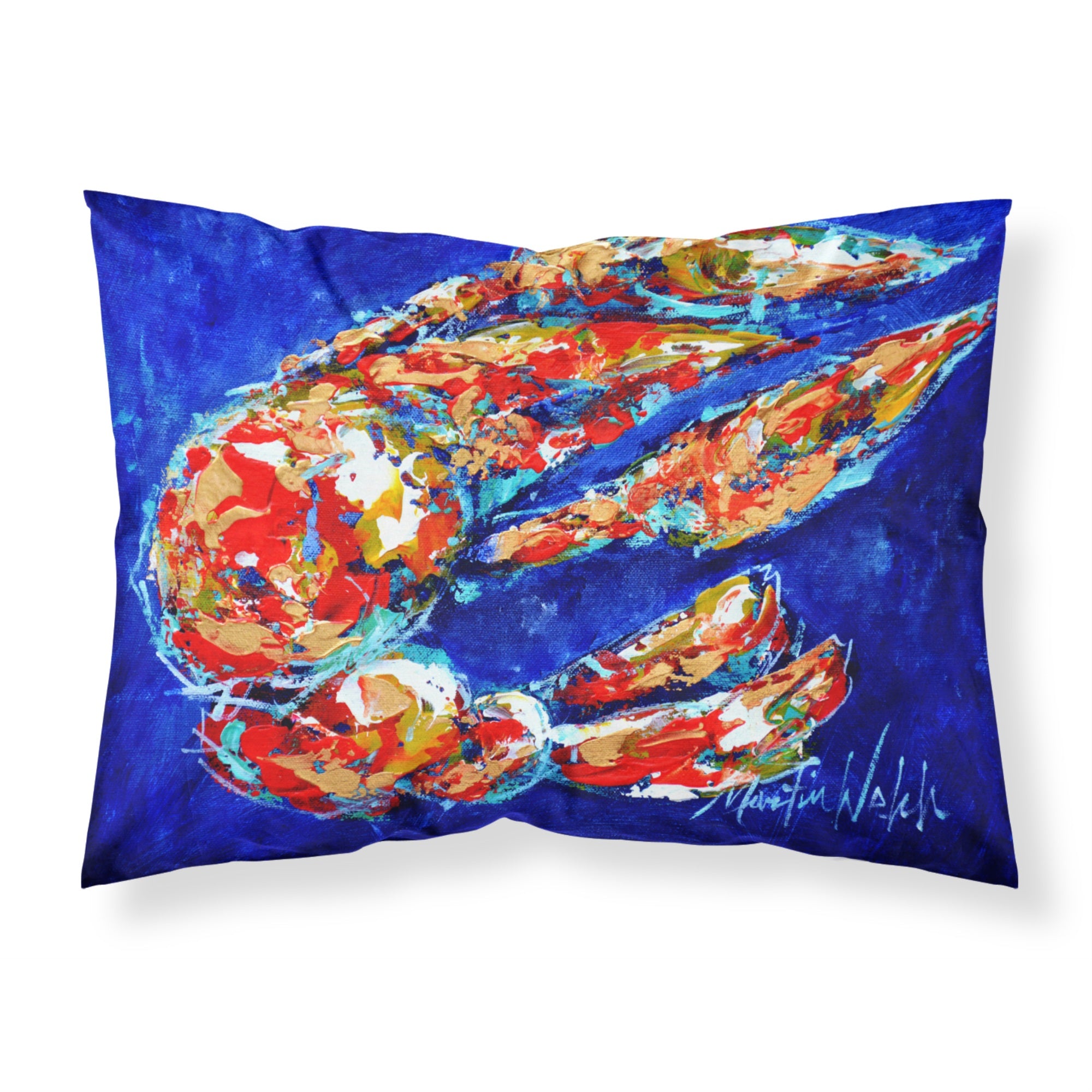 'Caroline'S Treasures Mw1155Pillowcase Craw Momma Crawfish Moisture Wicking Fabric Standard Pillowcase, Large, Multicolor'