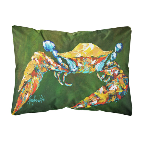 'Caroline'S Treasures Mw1157Pw1216 Go Green Crab Canvas Fabric Decorative Pillow, Large, Multicolor'