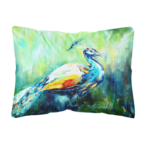 'Caroline'S Treasures Mw1160Pw1216 Proud Peacock Green Canvas Fabric Decorative Pillow, Large, Multicolor'