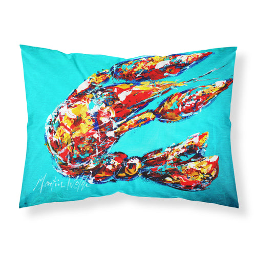 'Caroline'S Treasures Mw1161Pillowcase Lucy The Crawfish In Blue Moisture Wicking Fabric Standard Pillowcase, Large, Multicolor