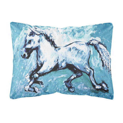 'Caroline'S Treasures Mw1171Pw1216 Shadow The Horse In Blue Canvas Fabric Decorative Pillow, Large, Multicolor'